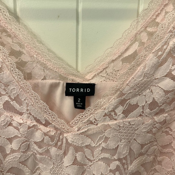 Torrid Pink Lace Tank Top - Picture 3 of 4